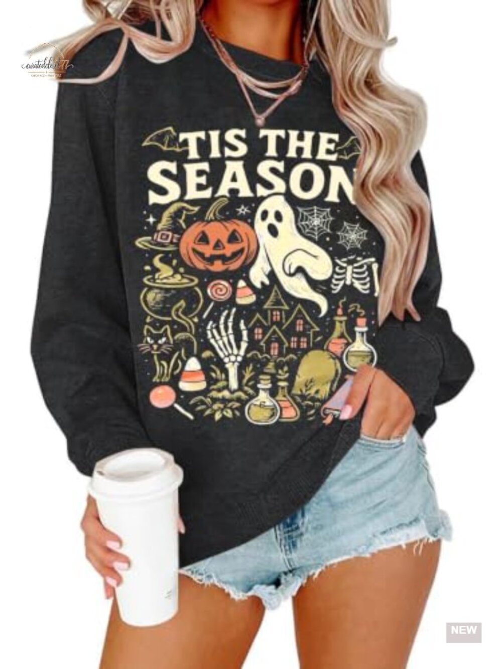 Halloween Tis The Season Crewneck Sweatshirt Women Pullover